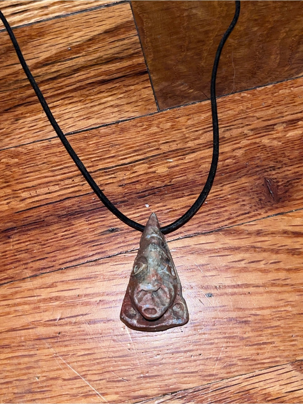 Handcrafted Brown Tribal Face Pendant Necklace